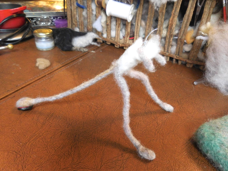 Even a little guy like this gets a body center of quick-felting core wool no need for fine Merino here. Pic #12