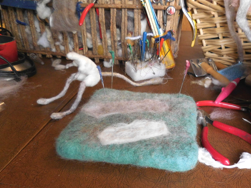 The same wool after serious pounding on both sides with multi-needle tools. Pic #17