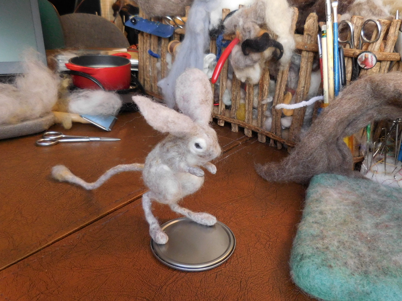He could be called done at this point, having almost all the pieces in the right places (including anus, pizzle, and waxed nose, all out of sight), but he just seems sad and stuffed. Pic #35: Preliminary finish
