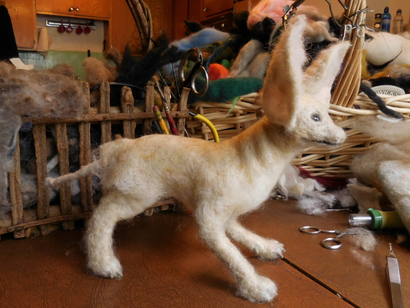 Pic #41: Felting down the hide